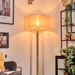 Lampes En Tissu-hofstein Bassagoda Lampadaire Écru, Noir, 1 lumière