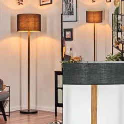 Lampes En Tissu-hofstein Bassagoda Lampadaire Écru, Noir, 1 lumière