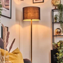 Lampes En Tissu-hofstein Bassagoda Lampadaire Écru, Noir, 1 lumière