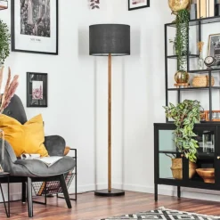 Lampes En Tissu-hofstein Bassagoda Lampadaire Écru, Noir, 1 lumière