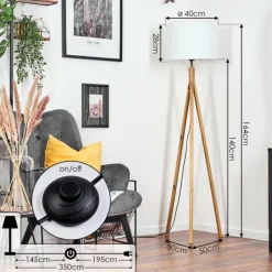 Lampes En Tissu-hofstein Bassagoda Lampadaire Écru, 1 lumière