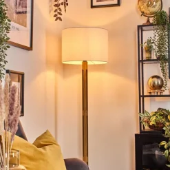 Lampes En Tissu-hofstein Bassagoda Lampadaire Écru, Noir, 1 lumière