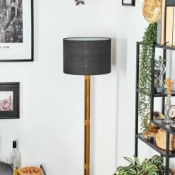 Lampes En Tissu-hofstein Bassagoda Lampadaire Écru, Noir, 1 lumière