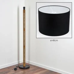 Lampes En Tissu-hofstein Bassagoda Lampadaire Écru, Noir, 1 lumière