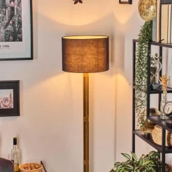 Lampes En Tissu-hofstein Bassagoda Lampadaire Écru, Noir, 1 lumière