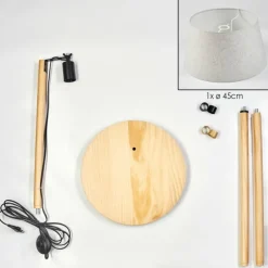 Lampes En Tissu-hofstein Bassagoda Lampadaire Écru, 1 lumière