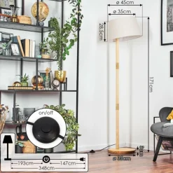 Lampes En Tissu-hofstein Bassagoda Lampadaire Écru, 1 lumière