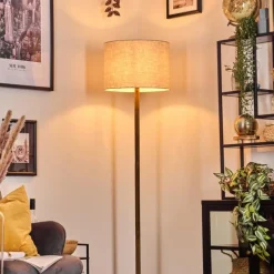 Lampes En Tissu-hofstein Bassagoda Lampadaire Écru, Noir, 1 lumière