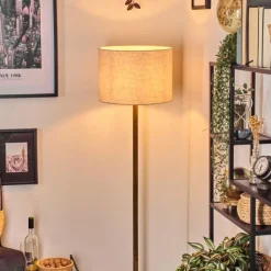 Lampes En Tissu-hofstein Bassagoda Lampadaire Écru, Noir, 1 lumière