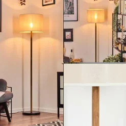 Lampes En Tissu-hofstein Bassagoda Lampadaire Écru, Noir, 1 lumière