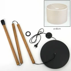 Lampes En Tissu-hofstein Bassagoda Lampadaire Écru, Noir, 1 lumière