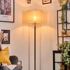 Lampes En Tissu-hofstein Bassagoda Lampadaire Écru, Noir, 1 lumière