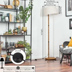 Lampes En Tissu-hofstein Bassagoda Lampadaire Écru, 1 lumière