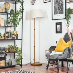 Lampes En Tissu-hofstein Bassagoda Lampadaire Écru, 1 lumière