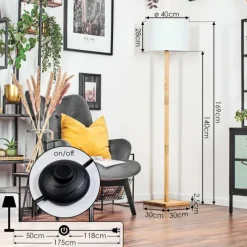 Lampes En Tissu-hofstein Bassagoda Lampadaire Écru, 1 lumière