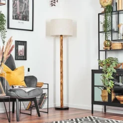 Lampes En Tissu-hofstein Bassagoda Lampadaire Écru, Noir, 1 lumière