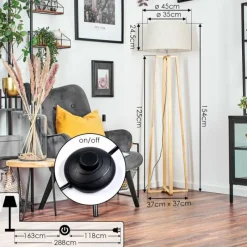 Lampes En Tissu-hofstein Bassagoda Lampadaire Écru, 1 lumière