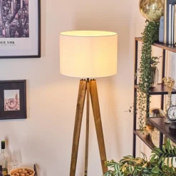 Lampes En Tissu-hofstein Bassagoda Lampadaire, Liseuse Écru, Noir, 1 lumière