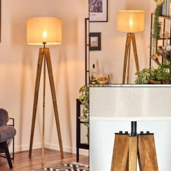 Lampes En Tissu-hofstein Bassagoda Lampadaire, Liseuse Écru, Noir, 1 lumière