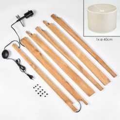 Lampes En Tissu-hofstein Bassagoda Lampadaire, Liseuse Écru, Noir, 1 lumière