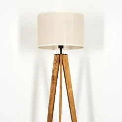 Lampes En Tissu-hofstein Bassagoda Lampadaire, Liseuse Écru, Noir, 1 lumière