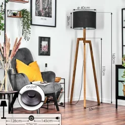 Lampes En Tissu-hofstein Bassagoda Lampadaire, Liseuse Écru, 1 lumière