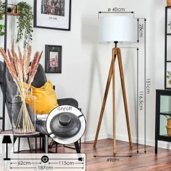 Lampes En Tissu-hofstein Bassagoda Lampadaire, Liseuse Écru, 1 lumière