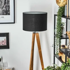 Lampes En Tissu-hofstein Bassagoda Lampadaire, Liseuse Écru, Noir, 1 lumière