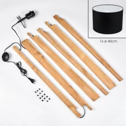 Lampes En Tissu-hofstein Bassagoda Lampadaire, Liseuse Écru, Noir, 1 lumière