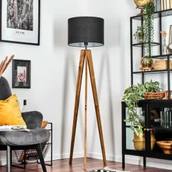 Lampes En Tissu-hofstein Bassagoda Lampadaire, Liseuse Écru, Noir, 1 lumière