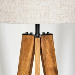 Lampes En Tissu-hofstein Bassagoda Lampadaire, Liseuse Écru, Noir, 1 lumière