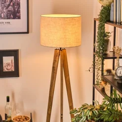 Lampes En Tissu-hofstein Bassagoda Lampadaire, Liseuse Écru, Noir, 1 lumière