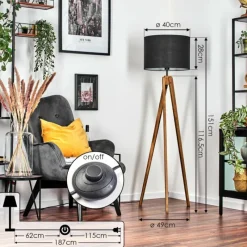 Lampes En Tissu-hofstein Bassagoda Lampadaire, Liseuse Écru, 1 lumière