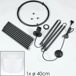 Lampes En Tissu-hofstein Bassagoda Lampadaire, Liseuse Noir, 1 lumière