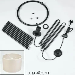 Lampes En Tissu-hofstein Bassagoda Lampadaire, Liseuse Noir, 1 lumière