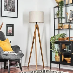 Lampes En Tissu-hofstein Bassagoda Lampadaire, Liseuse Écru, Noir, 1 lumière