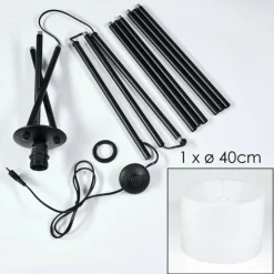 Lampes En Tissu-hofstein Bassagoda Lampadaire Noir, 1 lumière