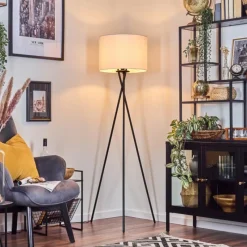 Lampes En Tissu-hofstein Bassagoda Lampadaire Noir, 1 lumière