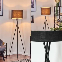 Lampes En Tissu-hofstein Bassagoda Lampadaire Noir, 1 lumière