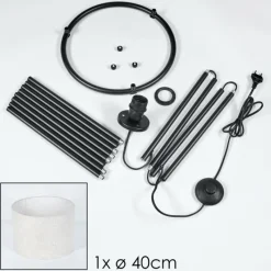 Lampes En Tissu-hofstein Bassagoda Lampadaire Noir, 1 lumière