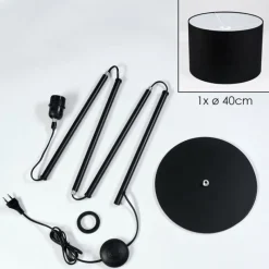 Lampes En Tissu-hofstein Bassagoda Lampadaire Noir, Blanc, 1 lumière