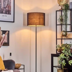 Lampes En Tissu-hofstein Bassagoda Lampadaire Noir, Blanc, 1 lumière
