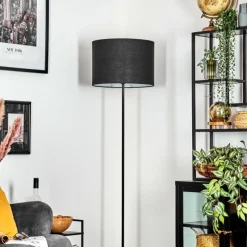 Lampes En Tissu-hofstein Bassagoda Lampadaire Noir, Blanc, 1 lumière