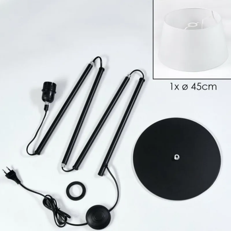 Lampes En Tissu-hofstein Bassagoda Lampadaire Noir, 1 lumière