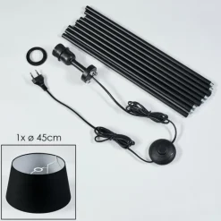 Lampes En Tissu-hofstein Bassagoda Lampadaire Noir, Blanc, 1 lumière