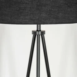 Lampes En Tissu-hofstein Bassagoda Lampadaire Noir, Blanc, 1 lumière