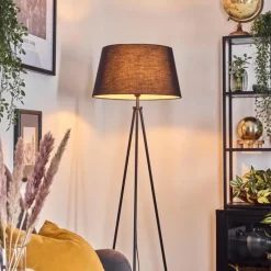 Lampes En Tissu-hofstein Bassagoda Lampadaire Noir, Blanc, 1 lumière