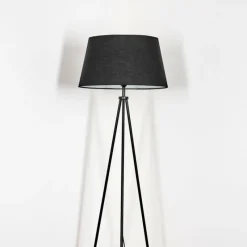 Lampes En Tissu-hofstein Bassagoda Lampadaire Noir, Blanc, 1 lumière