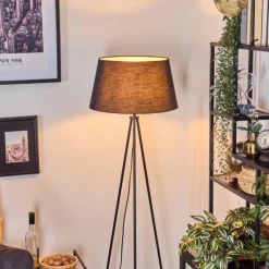 Lampes En Tissu-hofstein Bassagoda Lampadaire Noir, Blanc, 1 lumière