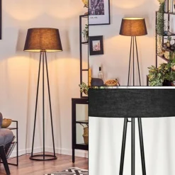 Lampes En Tissu-hofstein Bassagoda Lampadaire Noir, Blanc, 1 lumière